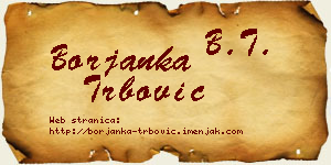 Borjanka Trbović vizit kartica